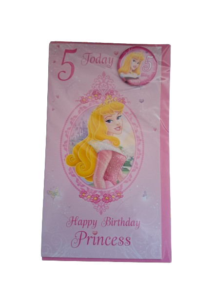 Wholesale Joblot - 12 pack of Disney Princess Aurora 5th Birthday Cards