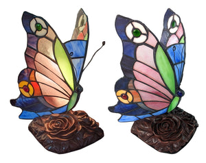 Tiffany Style Table Lamp Butterfly Glass Shade