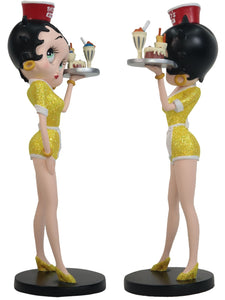 Betty Boop Diner Waitress Yellow Glitter Dress 31.5cm