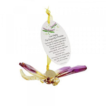 Load image into Gallery viewer, Dragonfly Hanging Ornament with Charm and Poem
