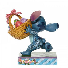 Load image into Gallery viewer, Disney Traditions Bizarre Bunny - Stitch Running off with Easter Basket Figurine
