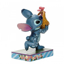 Load image into Gallery viewer, Disney Traditions Bizarre Bunny - Stitch Running off with Easter Basket Figurine
