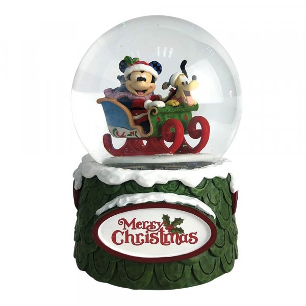 Disney Traditions Mickey and Pluto Christmas Waterball