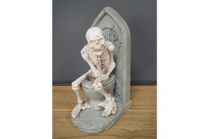 Skeleton On The Loo Resin Figurine