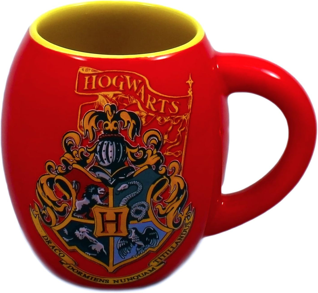 Harry Potter Hogwarts Crest Ceramic Curved Mug, 18-Ounces
