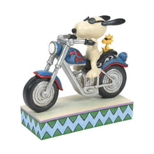 Load image into Gallery viewer, Snoopy and Woodstock Riding a Motorcycle Figurine

