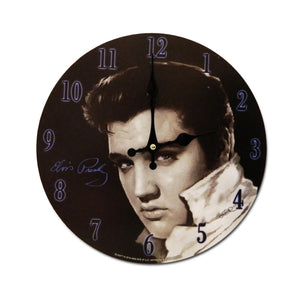 Elvis Presley Black and White Photo Clock