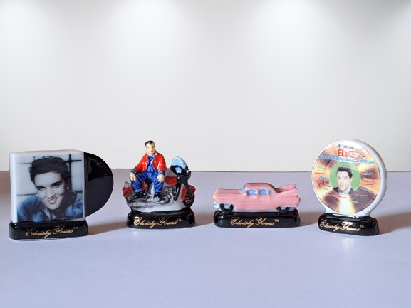 Tiny Elvis Presley collection Gold Suit Record Albums Figurines Dollh The Celebrity Gift Company