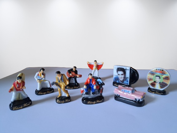 Tiny Elvis Presley collection Gold Suit Record Albums-  Figurines Dollhouse Miniatures