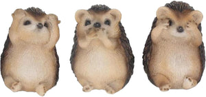 Three Wise Hedgehogs Figurine 8.5cm Brown