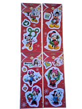 Załaduj obraz do przeglądarki galerii, Mickey &amp; Minnie Mouse Removable Christmas Stickers - Pack of 4
