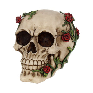 Rose From Beyond 15cm Gothic Rose Vine Covered Skull Figurine