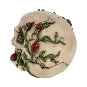 Rose From Beyond 15cm Gothic Rose Vine Covered Skull Figurine