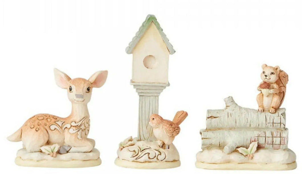 Heartwood Creek White Woodland Mini Animal Set By Jim Shore