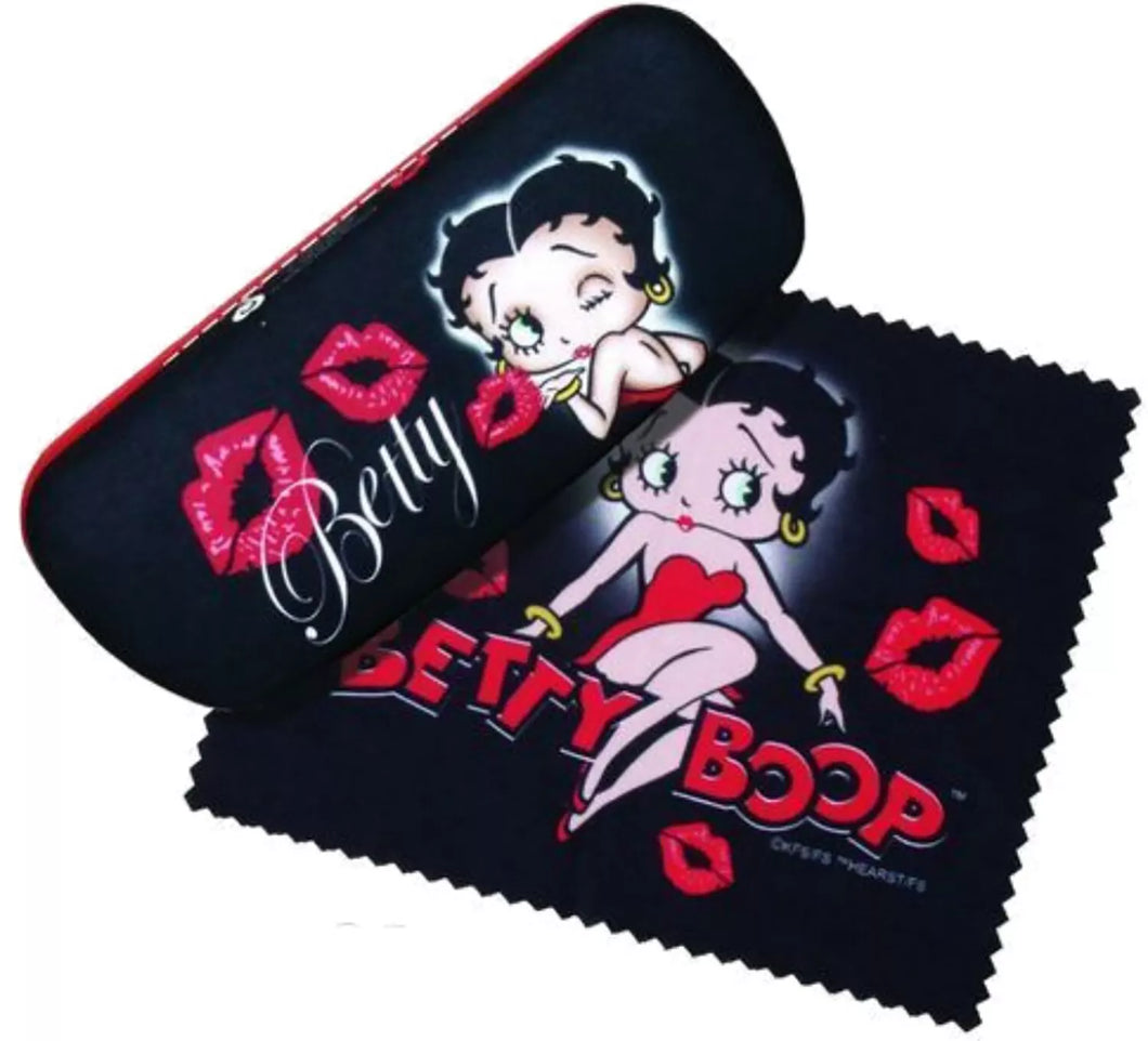 Betty Boop Padded Eye Glass Case and Lens Cloth - Betty Boop Kisses