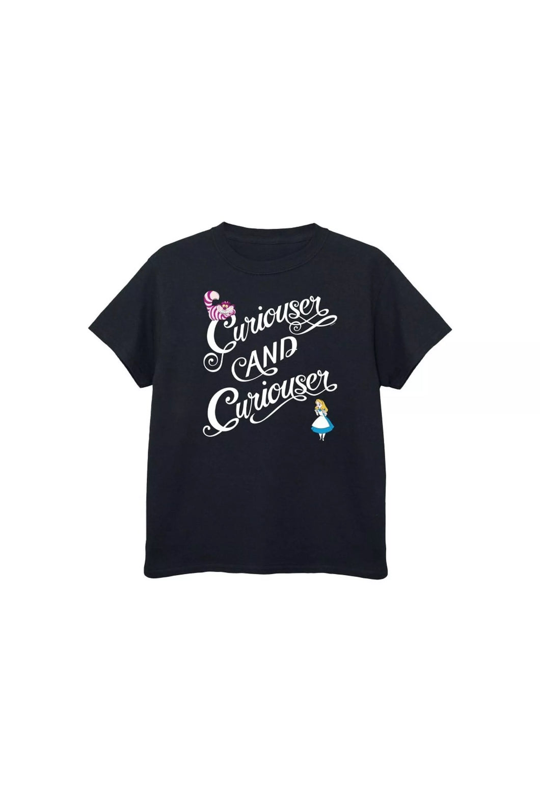 Ladies Alice in Wonderland T-Shirt - Curiouser and Curiouser - Size XS