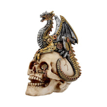 Carica l&#39;immagine nel visualizzatore di Gallery, Dragon&#39;s Grasp Steampunk Skull and Dragon 18.5cm
