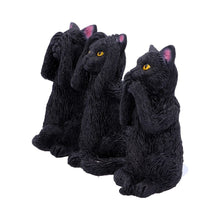 Carica l&#39;immagine nel visualizzatore di Gallery, Three Wise Felines Black Cat Figures 8.5cm
