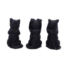 Carica l&#39;immagine nel visualizzatore di Gallery, Three Wise Felines Black Cat Figures 8.5cm
