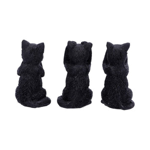 Three Wise Felines Black Cat Figures 8.5cm