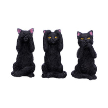 Carica l&#39;immagine nel visualizzatore di Gallery, Three Wise Felines Black Cat Figures 8.5cm
