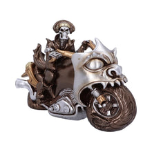 Afbeelding in Gallery-weergave laden, Rebel Rider Bronze Skeleton Biker Figurine 19cm
