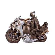 Charger l&#39;image dans la galerie, Rebel Rider Bronze Skeleton Biker Figurine 19cm
