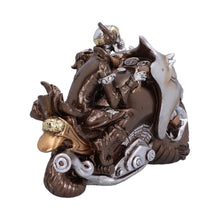 Afbeelding in Gallery-weergave laden, Rebel Rider Bronze Skeleton Biker Figurine 19cm

