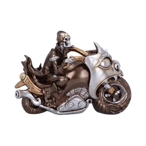 Rebel Rider Bronze Skeleton Biker Figurine 19cm