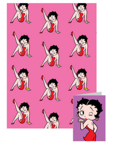 Betty Boop Gift Wrapping Paper with Gift Tag & Card