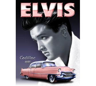 Elvis Pink Cadillac Metal Sign - The Celebrity Gift Company