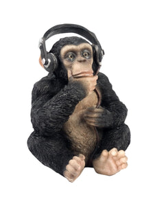 Chimp With Headphones - 17.5cm