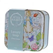 Afbeelding in Gallery-weergave laden, Peter Rabbit Clean Linen Soap in Tin - The Celebrity Gift Company
