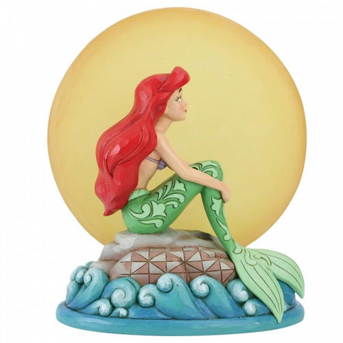 Mermaid by Moonlight (Ariel with Light up Moon Figurine) - The Celebrity Gift Company
