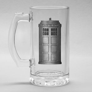 Doctor Who Glass Stein with Metal Tardis Badge