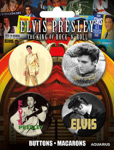 Elvis Presley Button Badge Set - The Celebrity Gift Company