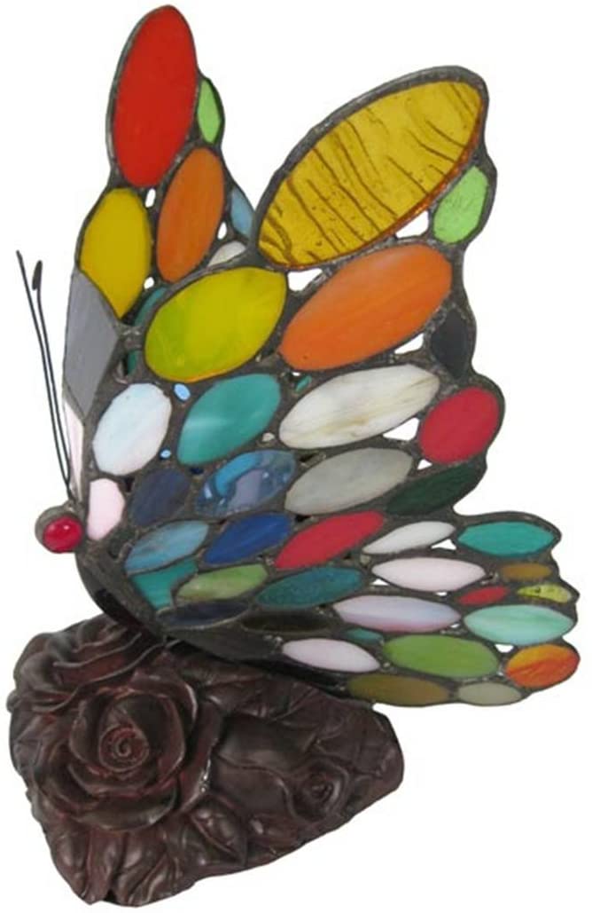 Tiffany Style Table Lamp Butterfly Spot Design Glass Shade