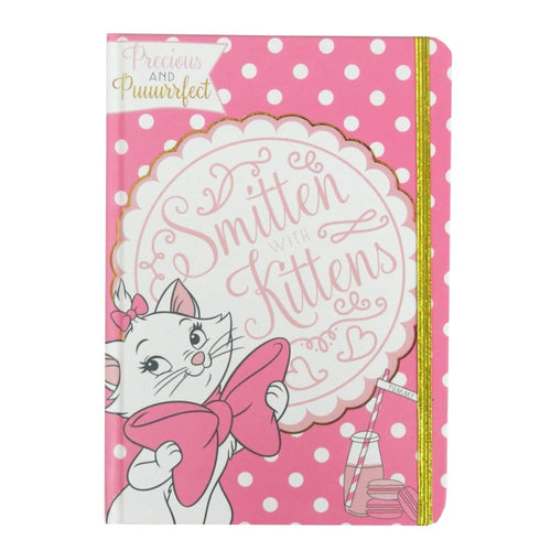 Aristocats Marie A5 160 Page Hardback Notebook with Gold Strap and Charm - The Celebrity Gift Company