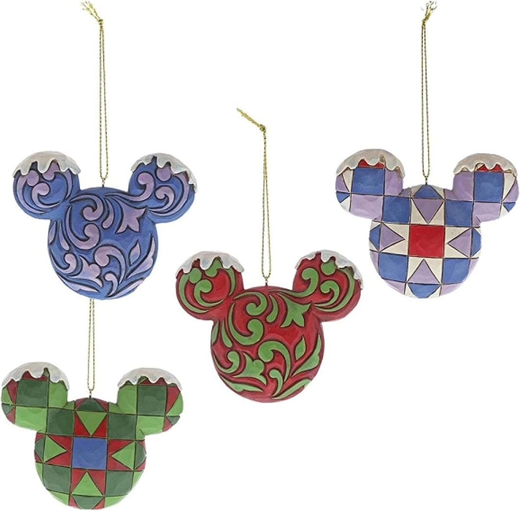 Disney Traditions Mickey Mouse Head Hanging Ornament Set