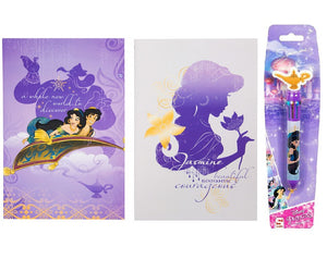 Disney Aladdin A5 Notebook Set with 10 Colour Pen - The Celebrity Gift Company