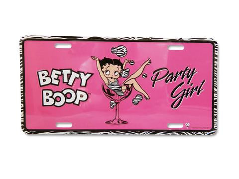 Betty Boop Metal License Plate Party Girl - The Celebrity Gift Company