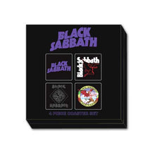 Afbeelding in Gallery-weergave laden, Black Sabbath Coaster Set - Classic Icons - The Celebrity Gift Company
