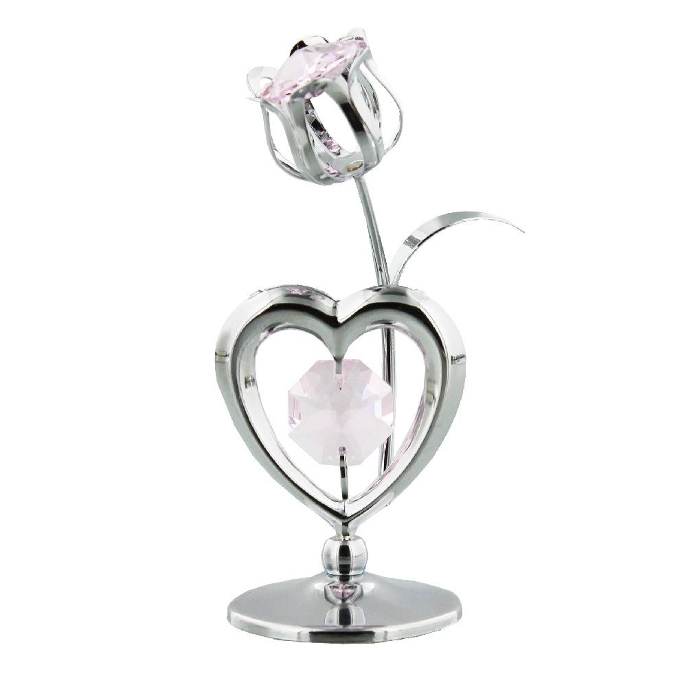 Swarovski Crystal Heart and Tulip - The Celebrity Gift Company
