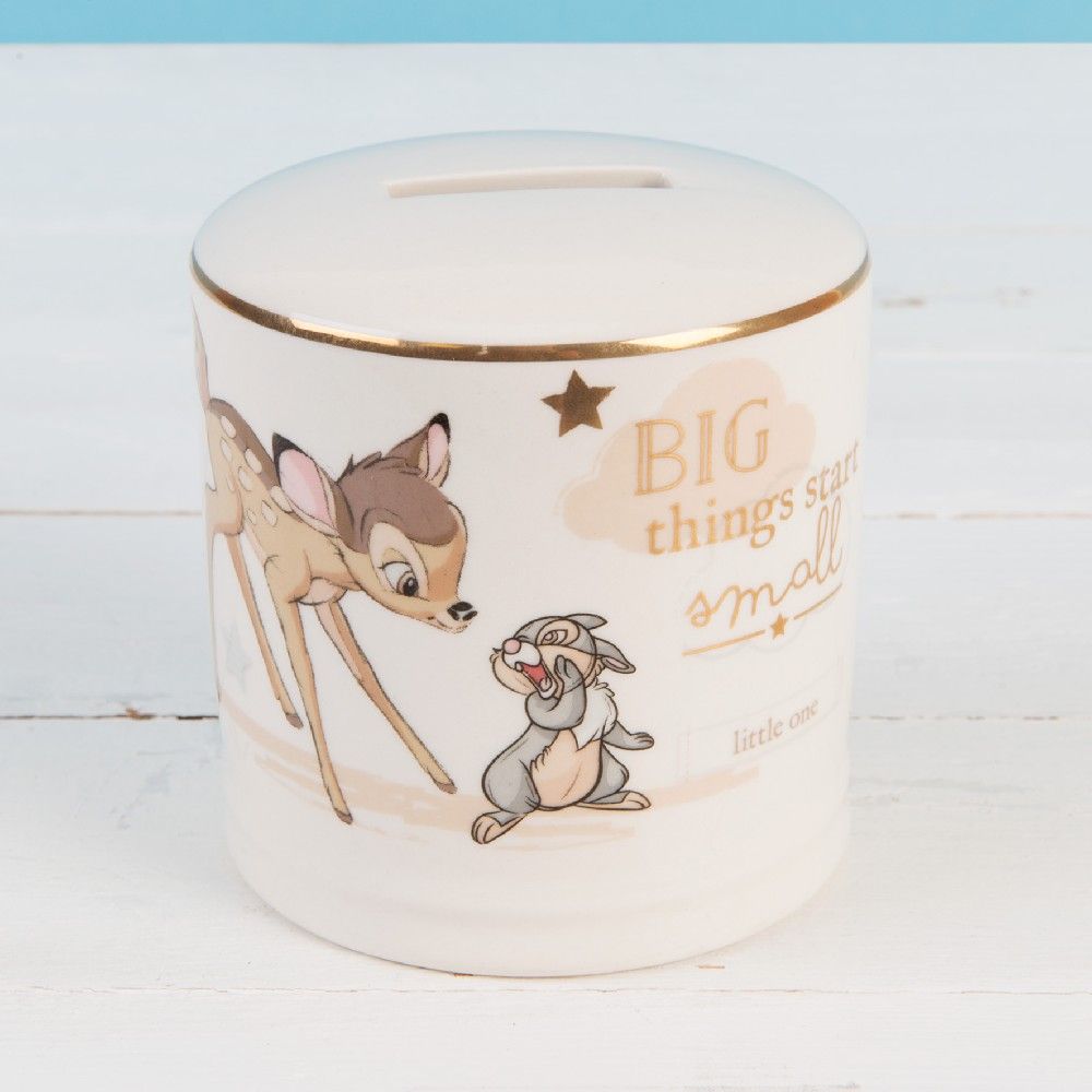 Disney Magical Moments Ceramic Money Bank - Bambi - The Celebrity Gift Company