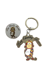 Load image into Gallery viewer, Roy &quot;Chubby&quot; Brown Metal Keyring &amp; Lapel Pin - The Celebrity Gift Company
