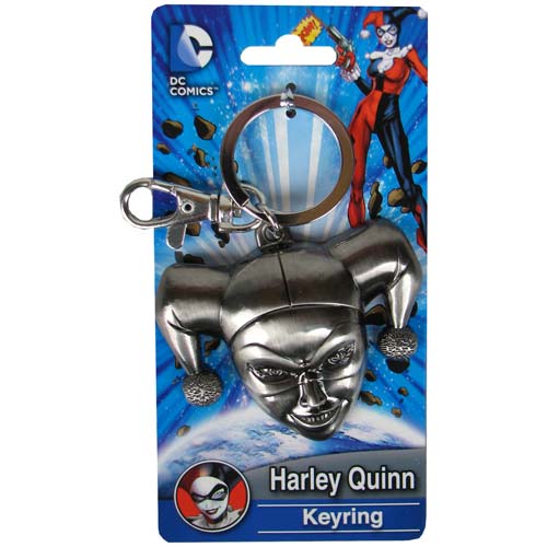Batman Harley Quinn Head Pewter Key Chain - The Celebrity Gift Company