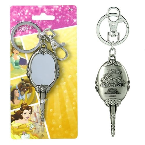 Beauty and the Beast Magic Mirror Pewter Key Chain - The Celebrity Gift Company