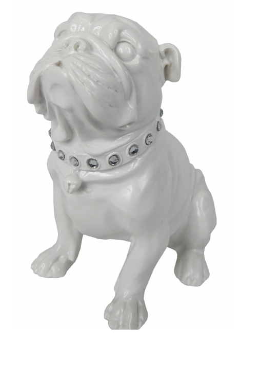 White Sitting Bulldog Ornament