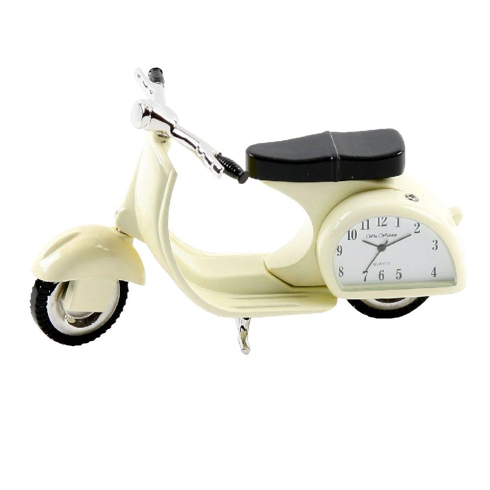 Cream Vespa Metal Miniature Clock - The Celebrity Gift Company