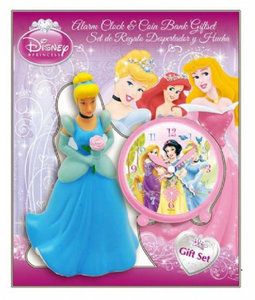Disney Princess Money Box & Alarm Clock Gift Set - The Celebrity Gift Company